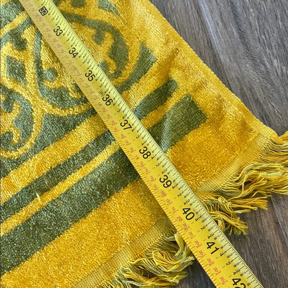 Yellow and Green Decorative Fringe Throw Blanket - Home Accents Vintage!